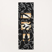 Yoga- und Medizationsmatte Schwarz-weiß und Gold Yogamatte (Vorderseite)