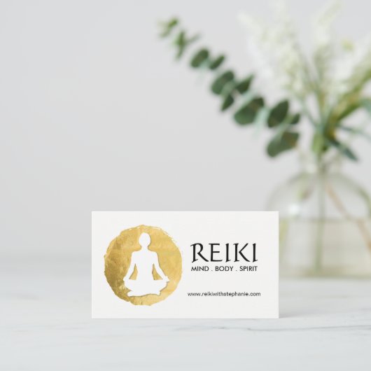 Yoga und Reiki Visitenkarten Visitenkarte (Stehend Vorderseite)