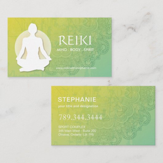 Yoga und Reiki Visitenkarten Visitenkarte (Vorne/Hinten)