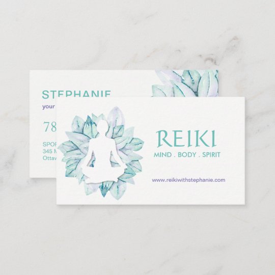 Yoga Und Reiki Visitenkarten Visitenkarte Zazzle De