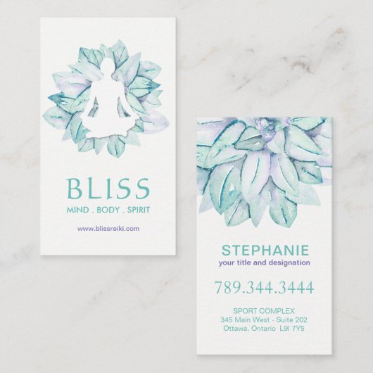 Yoga- und Reiki-Visitenkarten Visitenkarte (Vorne/Hinten)