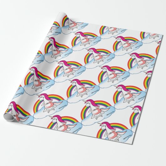 Yoga Unicorn Geschenkpapier (Ungerollt)