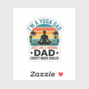 Yoga-Vater Vintage-Sonnenuntergang Lustiges Vater- Aufkleber
