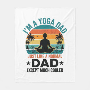 Yoga-Vater Vintage-Sonnenuntergang Lustiges Vater- Fleecedecke