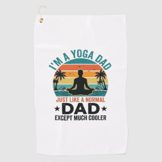 Yoga-Vater Vintage-Sonnenuntergang Lustiges Vater- Golfhandtuch