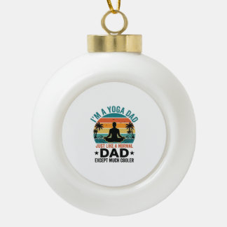 Yoga-Vater Vintage-Sonnenuntergang Lustiges Vater- Keramik Kugel-Ornament