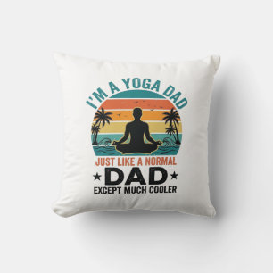 Yoga-Vater Vintage-Sonnenuntergang Lustiges Vater- Kissen