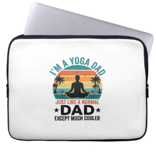 Yoga-Vater Vintage-Sonnenuntergang Lustiges Vater- Laptopschutzhülle