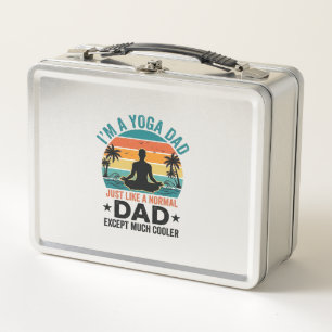 Yoga-Vater Vintage-Sonnenuntergang Lustiges Vater- Metall Brotdose