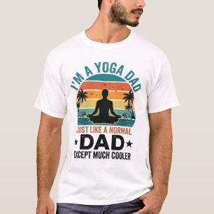Yoga-Vater Vintage-Sonnenuntergang Lustiges Vater- T-Shirt