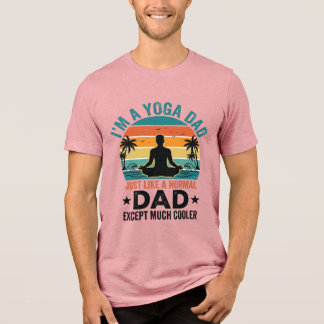 Yoga-Vater Vintage-Sonnenuntergang Lustiges Vater- Tri-Blend Shirt