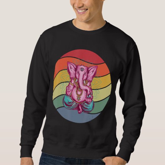 Yoga vermittelnder Elefant Sweatshirt (Vorderseite)