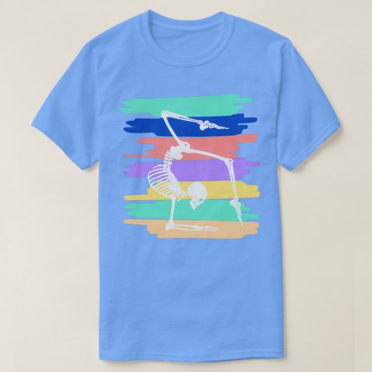Yoga-vermittelndes Skelett T-Shirt (Design vorne)