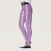 Yoga violet and White Pattern Leggings (Links)