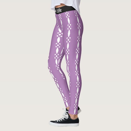 Yoga violet and White Pattern Leggings (Links)