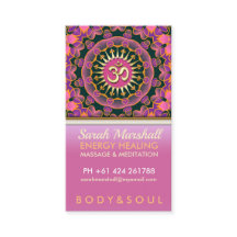 Yoga-Visitenkarten zur Heilung rosa Energie