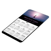 Yoga Vrksasana Pose Black Lila 2020 Kalender Magnet (Linke Seite)