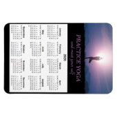 Yoga Vrksasana Pose Black Lila 2020 Kalender Magnet (Horizontal)