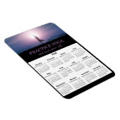 Yoga Vrksasana Pose Black Lila 2020 Kalender Magnet (Rechte Seite)