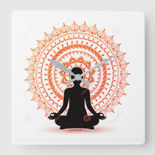 YOGA-Wandleuchte  Quadratische Wanduhr