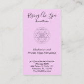 *~* Yoga Wasserfarbe Reiki Sacred Geometry Visitenkarte (Rückseite)