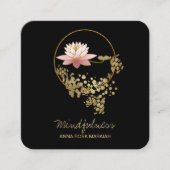 *~* Yoga Water Lily Lotus Mindfulful Glitzer Quadratische Visitenkarte (Vorderseite)