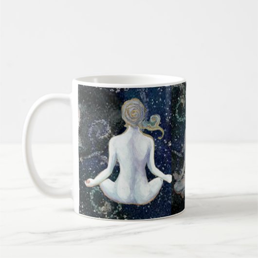 Yoga Weibliche Universum Maureen Girard Kaffeetasse (Links)