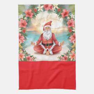 Yoga-Weihnachten Santa Claus Lehrer Geschirrtuch