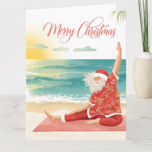 Yoga Weihnachten Santa Claus Lehrer Karte