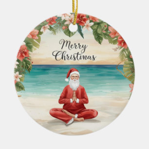 Yoga Weihnachten Santa Claus Lehrer  Keramik Ornament