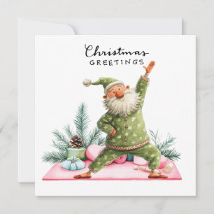 Yoga Weihnachten Santa Claus Posing Party-Einladun