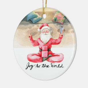 Yoga Weihnachten Santa Claus Yoga-Pose Keramik Ornament