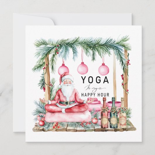Yoga Weihnachten Weihnachtsmann Posing Atmen (Vorderseite)