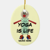 Yoga Weihnachts-Cartoon Keramikornament (Vorne)