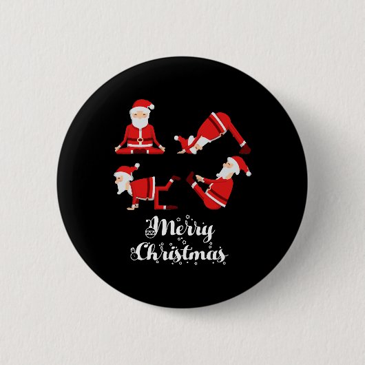 Yoga Weihnachts-Fitness Button (Vorderseite)