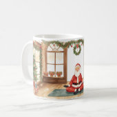 Yoga Weihnachts-Weihnachtsklaus mit Yoga Kaffeetasse (Vorderseite Links)