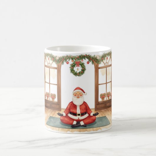 Yoga Weihnachts-Weihnachtsklaus mit Yoga Kaffeetasse (Mittel)