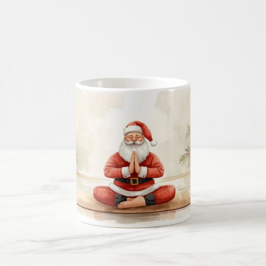 Yoga Weihnachts-Weihnachtsklaus mit Yoga Kaffeetasse (Mittel)
