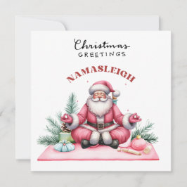 Yoga Weihnachts-Weihnachtsmann Posing Party Einlad Feiertagskarte