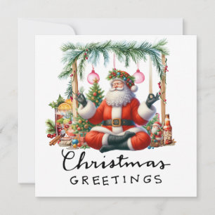 Yoga Weihnachts-Weihnachtsmann Posing Party Einlad Feiertagskarte