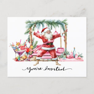 Yoga Weihnachts-Weihnachtsmann Posing Party Einlad Feiertagspostkarte
