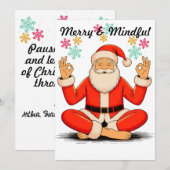 Yoga-Weihnachtskarte Santa Flat Feiertagskarte (Vorne/Hinten)