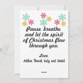 Yoga-Weihnachtskarte Santa Flat Feiertagskarte (Rückseite)