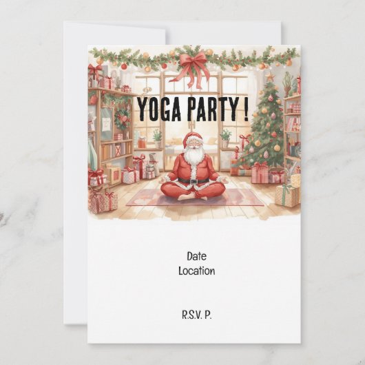 Yoga Weihnachtslehrer Einladung (Vorderseite)