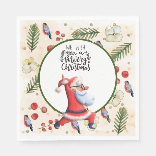 Yoga Weihnachtslehrer Serviette (Vorderseite)