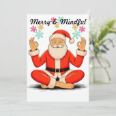 Yoga-Weihnachtsmann-Flach-Weihnachtskarte Feiertagskarte (Stehend Vorderseite)