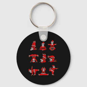 Yoga Weihnachtsmann Frauen Männer Kinder Lustiges Schlüsselanhänger