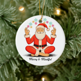 Yoga-Weihnachtsmann Keramik Ornament
