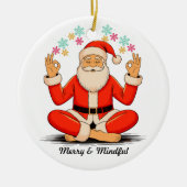 Yoga-Weihnachtsmann Keramik Ornament (Vorne)