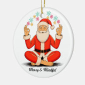 Yoga-Weihnachtsmann Keramik Ornament (Links)